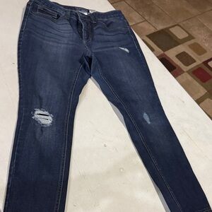 Women's Distressed Blue Jeans